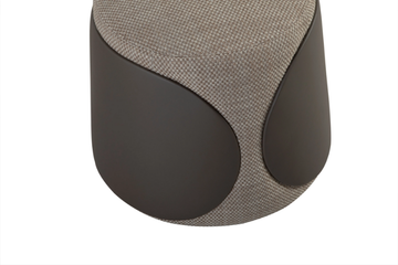 MAMA - Upholstered round fabric and leather pouf by Tonin Casa - view 3